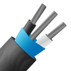 【827-5669】タイプ J 熱電対ケーブル/熱電対線、フラットペア、7 / 0.2mm、+105℃、50m