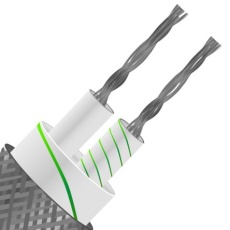 【827-5861】タイプ K 熱電対ケーブル/熱電対線、フラットペア、7 / 0.2mm、+350℃、100m