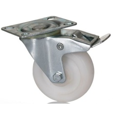 【828-6277】キャスター、70kg、ホイール径:75mm、固定プレート寸法:75 x 60mm