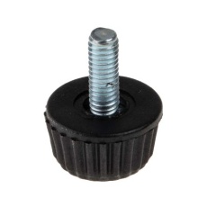 【830-4145】つまみノブ ローレット加工、M4 直径:15mm 黒