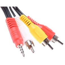 【832-6278】AUXケーブル 3.5 mmステレオジャック RCA x 3 1.8m