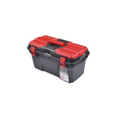 【833-5988】工具箱 プラスチック 黒、赤 494 x 250 x 263mm