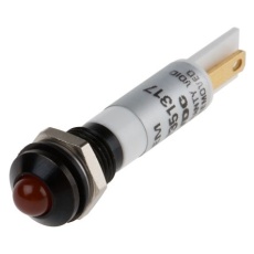 【843-2486】パイロットランプ、21.6 → 26.4V dc、オレンジ、実装ホールサイズ:8mm