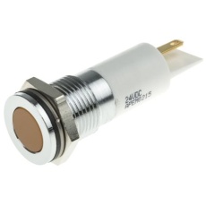 【843-2528】パイロットランプ、21.6 → 26.4V dc、オレンジ、実装ホールサイズ:14mm