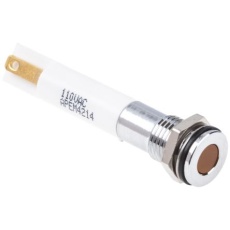 【846-2796】パイロットランプ、110V ac、オレンジ、実装ホールサイズ:8mm