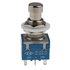 【846-6720】押しボタンスイッチ、ラッチ、SPDT、2 A、4 A、12.2mm PCB