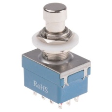 【846-6748】押しボタンスイッチ、ラッチ、4PDT、2 A、4 A、12.2mm PCB