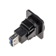 【874-1239】Type-B to A、USB3.0 USBコネクタ、メス、パネルマウント
