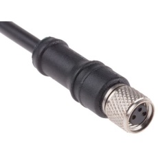 【877-1012】M8 → 未処理終端 センサアクチュエータケーブル、3 ピン、2m、シールドなし メス → PUR