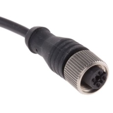 【877-1050】M12 → 未処理終端 センサアクチュエータケーブル、4 ピン、5m、シールドなし メス → PUR