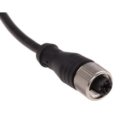 【877-1075】M12 → 未処理終端 センサアクチュエータケーブル、4 ピン、5m、シールドなし メス → PUR