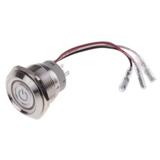 【877-1858】押しボタンスイッチ、モーメンタリ、SPDT、5 A @ 250 V ac、30.2mm パネルマウント、IP67