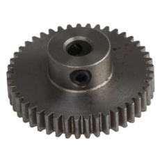 【878-7840】平歯車、モジュール 0.5、45歯、ボア内径:4mm、スチール