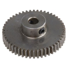 【878-7843】平歯車、モジュール 0.5、50歯、ボア内径:4mm、スチール
