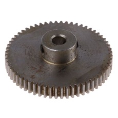 【878-7847】平歯車、モジュール 0.5、60歯、ボア内径:4mm、スチール
