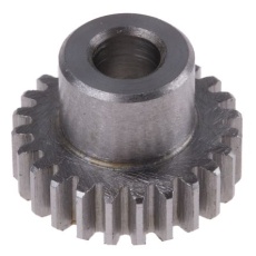 【878-7869】平歯車、モジュール 0.8、24歯、ボア内径:6mm、スチール