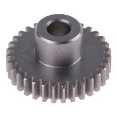 【878-7875】平歯車、モジュール 0.8、32歯、ボア内径:6mm、スチール