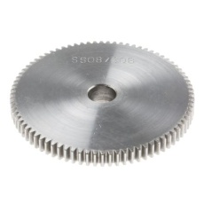 【878-7893】平歯車、モジュール 0.8、80歯、ボア内径:10mm、スチール