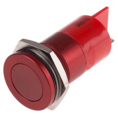 【898-7680】パイロットランプ、12V、赤、実装ホールサイズ:22mm