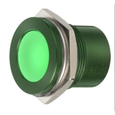 【898-7725】パイロットランプ、28V、緑、実装ホールサイズ:22mm