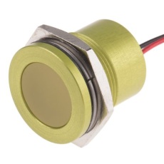 【898-7762】パイロットランプ、12V、黄、実装ホールサイズ:22mm