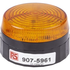 【907-5961】信号灯 LED灯アンバー 10 → 100 V dc