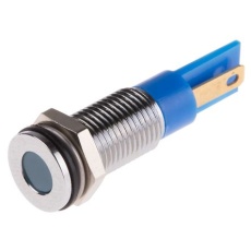 【913-8700】パイロットランプ、12V dc、青、実装ホールサイズ:8mm
