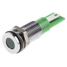 【913-8716】パイロットランプ、24V dc、緑、実装ホールサイズ:8mm