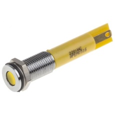 【913-8729】パイロットランプ、110V ac、黄、実装ホールサイズ:8mm