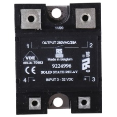 【922-4996】ソリッドステートリレー、25 A rms、280 V ac、パネルマウント