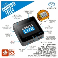 【M5STACK-K128-LITE】M5Stack CoreS3 Lite - ESP32S3 IoT開発キット