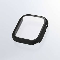 【AW-25AFCGOBK】Apple Watch 46mm/フルカバーケース/プレミアムガラス/ゴリラ/高透明/ブラック