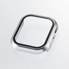 【AW-25BFCGPSV】Apple Watch 42mm/フルカバーケース/プレミアムガラス/高透明/メタリック/シルバー