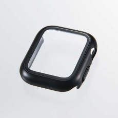 【AW-25EFCGPBK】Apple Watch 40mm/フルカバーケース/プレミアムガラス/高透明/メタリック/ブラック