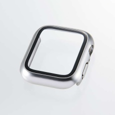 【AW-25EFCGPSV】Apple Watch 40mm/フルカバーケース/プレミアムガラス/高透明/メタリック/シルバー