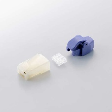 【LD-6RJ45T10/TP2】RJ45中継コネクタ/Cat6対応/単線.ヨリ線両対応/ツメ折れ防止/ロードバープロテクター付/10個入/ハーフクリア