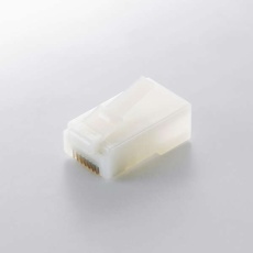 【LD-RJ45T10/T2】RJ45中継コネクタ/Cat5e対応/単線.ヨリ線両対応/ツメ折れ防止/10個入/ハーフクリア