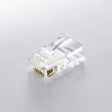 【LD-RJ45T10A2】RJ45中継コネクタ/Cat5e対応/単線.ヨリ線両対応/10個入/ハーフクリア