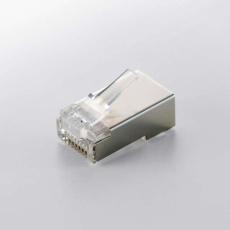 【LD-SRJ45T10V2】RJ45中継コネクタ/Cat5e対応/単線.ヨリ線両対応/STP/10個入/ハーフクリア