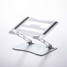 【PCA-LTSFAL02SV】ノートPCスタンド/角度高さ無段階調整/コンパクト/17.3インチまで/シルバー