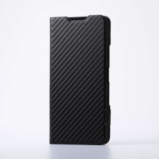 【PM-X252PLFUCB】Xperia 10 Vll (SO-52F)/手帳型ケース/薄型/磁石付/カーボンブラック