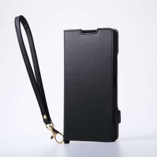 【PM-X252PLFY4BK】Xperia 10 Vll (SO-52F)/手帳型ケース/磁石付/耐衝撃/ハンドストラップ付/ブラック