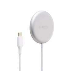 【W-MA11SV】マグネットQi2.2規格対応ワイヤレス充電器/25W/卓上/1.5m/シルバー