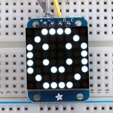【ADA-1080】Adafruit I2C通信の8x8ミニLEDマトリックス基板(白色)