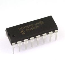 【MICROCHIP-MCP3008-I/P】MCP3008 8チャネル 10ビット A/Dコンバータ(SPI接続)