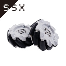 【SSX-059398】プラスチックメカナムホイール(直径64mm、幅30mm、左右2個ずつ)
