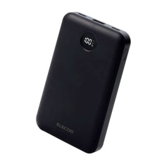 【DE-C76-10000BK】残量表示機能付きモバイルバッテリー(10000mAh/22.5W)