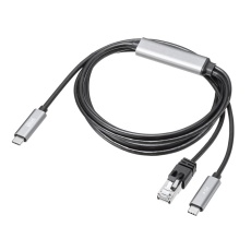 【KB-SL6CLANPD2BK】急速充電対応 USB Type-C LAN変換ケーブル（Gigabit対応・PD100W・2m）