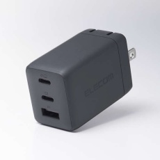 【ACDC-PD10367GY】ノートPC用ACアダプター/USB充電器/USB PD/67W/USB-C×2/USB-A×1/スイングプラグ/ストーン グレー ACDC-PD10367GY