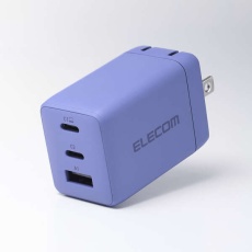 【ACDC-PD10367PU】ノートPC用ACアダプター/USB充電器/USB PD/67W/USB-C×2/USB-A×1/スイングプラグ/バイオレット ACDC-PD10367PU
